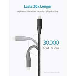 Anker Powerline+ II Lightning Cable (1ft), MFi Certified for Flawless Compatibility with iPhone 11 / XS/XS Max/XR/X / 8/8 Plus / 7/7 Plus / 6/6 Plus / 5 / 5S and More(Black)