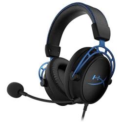 HyperX Cloud Alpha S - PC Gaming Headset, 7.1 Surround Sound, Adjustable Bass, Dual Chamber Drivers, Chat Mixer, Breathable Leatherette, Memory Foam, and Noise Cancelling Microphone - Blue