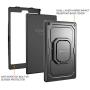 Fintie Case for All-New Amazon Fire HD 10 (7th and 9th Generations, 2017 and 2019 Releases) - [Tuatara Magic Ring] 360 Rotating Multi-Functional Grip Carry Cover w/Built-in Screen Protector, Black