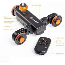 TARION Y5D Autodolly Electric Slider Motorized Pulley Car Cine Dollies Rolling Skater with Wireless Remote for DLSR Camera Video Camcorder Smart Phone