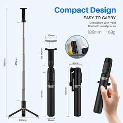 Yoozon Selfie Stick Bluetooth, Extendable Selfie Stick with Wireless Remote and Tripod Stand Selfie Stick for iPhone X/iPhone 8/8 Plus/iPhone 7/iPhone 7 Plus/Galaxy Note 8/S8 /S8 Plus/Google More