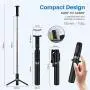 Yoozon Selfie Stick Bluetooth, Extendable Selfie Stick with Wireless Remote and Tripod Stand Selfie Stick for iPhone X/iPhone 8/8 Plus/iPhone 7/iPhone 7 Plus/Galaxy Note 8/S8 /S8 Plus/Google More