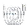 Magnetic Phone Charging Cable, (0.9M/3FT) USB Fast Charging Cord Storage Retractable Charging Wire Portable Magnetic Nano Data Cable with 360 Degree Coiling Magnets Compatible with i-Devices