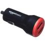 AmazonBasics Dual-Port USB Car Charger Adapter for Apple and Android Devices, 4.8 Amp, 24W, Black and Red