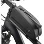 Roysberry Bicycle Accessories Cycling Bag, Bicycle Frame Bag Waterproof Top Tube Bag Bicycle Front Mobile Phone Bag Bike Cycling Bag Gray