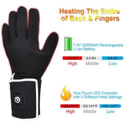 Heated Glove Liners for Men Women,Rechargeable Battery Motorcycle Ski Snow Warmer Mitten Glove Arthritis