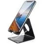 Lamicall Cell Phone Stand, Phone Dock: Cradle, Holder, Stand for Office Desk, Compatible with iPhone 11 Pro Xs Xs Max Xr X 8 7 6 6s Plus, All Android Smartphones Charging - Black (Non-Adjustable)