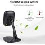 PITAKA New MagEZ Mount Qi Desktop Smartphone Charging Stand Magnetic Fast Wireless Charger Indoor Use Aramid Fiber Carbon Style 360° Rotatable Black (for PITAKA MagEZ Case only)