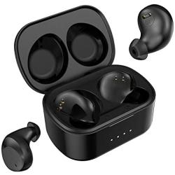 True Wireless Earbuds Bluetooth 5.0 Headphones, aptX Lossless CVC Dual Mic Noise Cancelling Clear Voice Call in-Ear Headset IPX7 Waterproof 40H Wireless Charging Case Sports Earphones (Black)