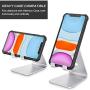 OMOTON Desktop Cell Phone Stand [Updated Solid Version], Advanced 4mm Thickness Aluminum Stand Holder for Switch, Mobile Phone, iPhone 11 Pro Xs Max Xr, Silver