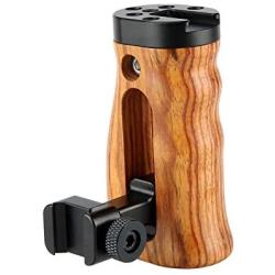 NICEYRIG NATO Quick Release Wooden Handle, Universal Side Grip with Mounting Holes Cold Shoe - 268