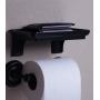 McLee Creations Wonder Shelf - Small Plastic Self Adhesive Bathroom Wall Mount Shelf - Fits Over Toilet Paper Holder - Designed for Smartphone and Flushable Baby Wipes (1, Black)