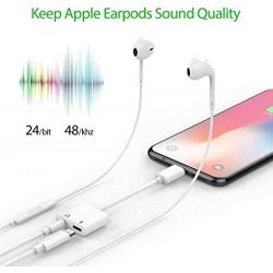 Headphone Adapter for iPhone 11 pro 3.5mm Jack Car Charger AUX Converter Splitter Charge & Audio Adapters Cables 2 in 1 for iPhone 11/11 Pro/8/8Plus/7/7Plus/X/10/Xs/Xs Max Dongle Earphone Adaptor