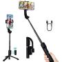 Single Axis Handheld Gimbal Stabilizer,3 in 1 Portable Smartphone Video Stabilizer Selfie Stick Tripod Upgrade Anti-Shake Follow Mode,360° Rotate with Remote for iPhone Android Phone Blogger Youtuber