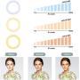 BONZERCN LED Selfie Ring Light with Stand and Phone Holder, Foldable Makeup Light 3 Color Modes, USB Powered LED Selfie Light Ring for iPhone and Android,TIKTok Light Mobile Stand.