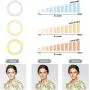 BONZERCN LED Selfie Ring Light with Stand and Phone Holder, Foldable Makeup Light 3 Color Modes, USB Powered LED Selfie Light Ring for iPhone and Android,TIKTok Light Mobile Stand.