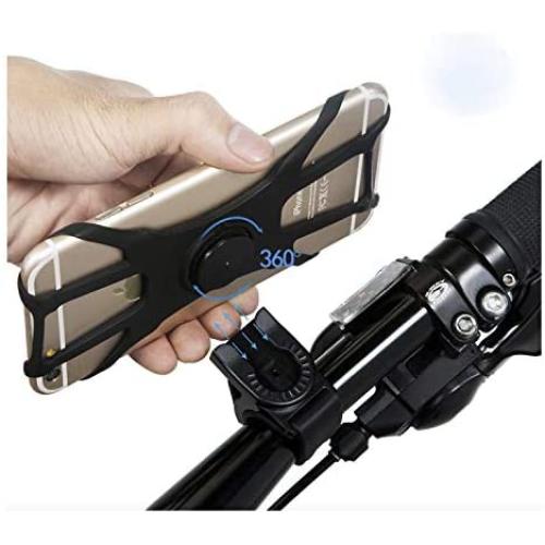 HOPENE Bike Phone Mount, Detachable Bicycle Motorcycle Phone Mount Silicone Cell Phone Bike Holder Handlebar Cradle for iPhone 11 Pro Max SE/X/XS MAX/XR/8/8 Plus, Samsung S20 S10/S10e