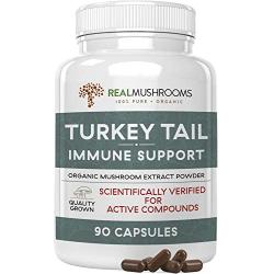 Turkey Tail Mushroom Extract for Immunity, Wellness & Vitality, 90ct Caps Organic & Vegan Turkey Tail Capsules, Safe for Pets, Verified Levels of Beta-Glucans & Non-GMO, 45 Day Supply