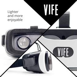 VIFE, Virtual Reality Headset,3D VR Glasses for Mobile Games and Video & Movies,Compatible 3.5-6 inch iPhone/Android Phone,Including iPhone,Samsung, LG,etc (New Version - no Remote)