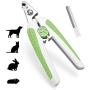 Dog & Cat Nail Clippers, Professional Pet Trimmer with Safety Guard to Avoid Over Cutting, Free Nail File & Lock Switch, Professional Grooming Tool for Large and Small Animals