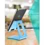 LORERAN Cell Phone Stand, Phone Dock, Phone Holder, Cradle for Smartphone and Tablet, Aluminum Stand Compatible with Samsung iPhone 11 Pro Xs Xs Max Xr X 8 7 6 6s Plus 5 5s 5c - Black (Water-Blue)