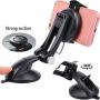 Moonxiao Universal Car Dash Mount Phone Holder Dashboard & Windshield Suction Cup Phone Mount Adjustable 360° One Touch Lock Cell Phone Cradle for iPhone Galaxy Note Any Smartphone GPS Device, Black