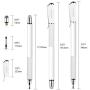 Mixoo Stylus Pens for Touch Screens - Disc & Fiber Tip 2 in 1 High Sensitivity Universal Stylus for iPad, iPhone, Tablets and Other Capacitive Touch Screens (White)