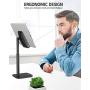 Nulaxy Phone Stand, Upgraded Height Angle Adjustable Cell Phone Stand, Cradle, Dock, Desk Phone Holder Compatible with iPhone Xs Xr 8 X 7 6 6s Plus SE 5 5s 5c, All Smartphones - Black