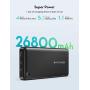 Portable Charger RAVPower 26800mAh Power Bank Battery Pack Total 5.5A Output External Battery 3 Ports Portable Phone Charger Compatible with iPhone 11 Pro Max SE iPad Samsung Galaxy S20 Note10 (Black)