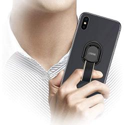 Cell Phone Grip,Unversal Finger Strap Loop with Stand for Smart Phones,Support Magnetic Car Mount and Wireless Charging(Black)