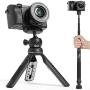 6 in 1 Monopod Tripod Kit by Altura Photo – Universal 55” Telescoping DSLR Camera, GoPro, Cell Phone Holder Selfie Stick with Tripod Base, 360 Ball Head and Carry Bag