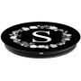 Letter S - Black White Plain - Minimalist Cute Monogram PopSockets Grip and Stand for Phones and Tablets