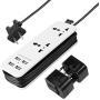 New & Improved 2020 POWERGENCE Travel Adapter Power Strip Charging Station for Home Office with Carrying Case and Universal Adapter Plugs - 2 Universal AC Sockets and 4 Fast Charge USB Ports