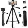 Phone Tripod, QI-EU 51”Extendable Lightweight Aluminum Travel Video Tripod Stand with Cell Phone Mount Holder & Bluetooth Remote, Compatible with iPhone/Android/Gopro/Camera for Selfie & Vlogging Phone Tripod, QI-EU 51”Extendable Lightweight Aluminum Travel Video Tripod Stand with Cell Phone Mount Holder & Bluetooth Remote, Compatible with iPhone/Android/Gopro/Camera for Selfie & Vlogging