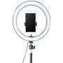 Qiilu 10 Inch Dimmable LED Ring Fill Light,USB Camera Video Lamp with Tripod Phone Clip Set