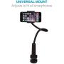 Aduro Solid-Grip Phone Holder for Desk - Adjustable Universal Gooseneck Smartphone Stand, with Durable Mount (White)