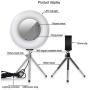 Aramox Dimmable Fill Light, Ring Light Dimmable LED Fill Light with Stand for Video Live Stream Makeup