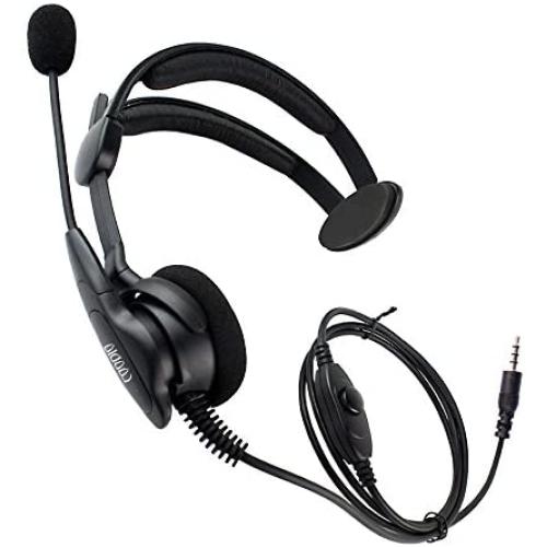 Coodio 3.5mm Smartphone Over-The-Head Headset [Swivel Boom Microphone] [Noise Cancelling] Headphone [Adjustable Headband] for Cellphone, Gaming, Pc Computers, Bodyguard, Creative