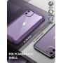 i-Blason Ares Case for iPhone 11 6.1 inch (2019 Release), Dual Layer Rugged Clear Bumper Case with Built-in Screen Protector (Purple)
