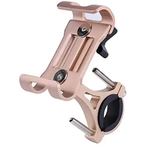 Enrilior Bicycle Aluminium Alloy Mobile Phone Holder Bracket Bike Cycling Accessory(Golden) Enrilior Bicycle Aluminium Alloy Mobile Phone Holder Bracket Bike Cycling Accessory(Golden)
