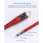 [ Apple MFi Certified ] 10ft iPhone Charging Cable, CABEPOW 2Pack Long Lightning Cable 10 Foot, High Fast/Data Sync iPhone Charger Cable Cord for iPhone 11/11Pro/11Max/XS/XR/XS Max/8/7/6/5S/SE. Red