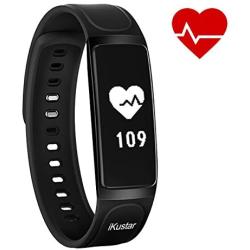 iKustar Fitness Tracker Smart Bracelet Pedometer Heart Rate Monitor Sleep Monitor Calorie Counter Pedometer Sport Activity Tracker with HD OLED Touch Screen for Android and iOS Smart Phone