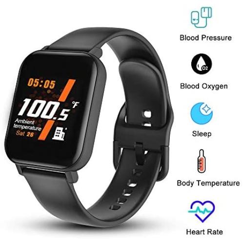 3Cloudge Fitness Tracker Body Temperature Heart Rate Monitor, Activity Tracker for Women and Men Smart Bracelet Fitness Watch with Sleep Monitor Calorie Counter Pedometer Smart Watch