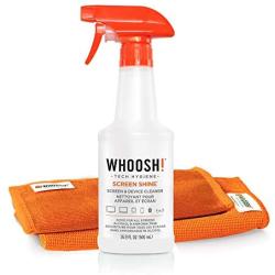 WHOOSH! Screen Cleaner Kit - Best for Smartphones, iPads, Eyeglasses, Kindle, Touchscreen & TVs - Includes 1 Unit of 500ml/16.9 fl oz (14x14) W! Cloth + Bonus (6x6) W!Cloth - Amazon Pack