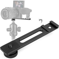 ChromLives Cold Shoe Bracket Extension Bar Hot Shoe Extension Vlog Video Microphone Mount with 1/4 Tripod Screw for Mirrorless Camera Vlogging Sony A6400 6300 6500 6000 Zhiyun 4 DJI Osmo Pocket