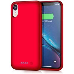 HHETP Battery Case for iPhone XR Upgraded【6800mAh】 Portable Rechargeable Charger Case for iPhone XR Extended Battery Pack for iPhone XR Protective Charging Case Backup Cover(6.1 inch) - Red