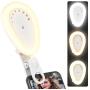 Selfie Ring Light, Clip-on Light Ring for Phone Upgraded 54 LED Rechargeable Portable Selfie Fill Light with 3 Light Modes, 8-Level Brightness, 210° Rotating for iPhone and Android