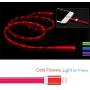 3ft Visible Flowing LED USB Cable Sync Data Fast Charger Cord for iPhone 11/iPhone Xs MAX/XR/ /8/8 Plus/7/7 Plus/6/6 Plus, iPod and iPad and More-with Cell Phone Finger Ring Stand（Rose red)