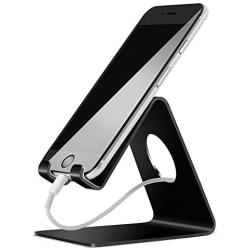 Cell Phone Stand, Lamicall Phone Stand: Cradle, Dock, Holder Compatible with iPhone 11 Pro Xs Max XR X 8 7 6 Plus and Other Android Smartphone Charging, Desk Office Accessories - Black