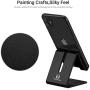 Desk Cell Phone Stand Holder - ToBeoneer Aluminum Desktop Solid Universal Desk Stand for All Mobile Smart Phone Tablet Huawei iPhone X 8 7 6 Plus 5 Ipad 3 4 Ipad Mini Samsung Home Office Decor (Black)